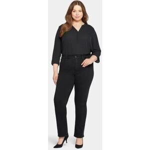 NYDJ Women 6 Long Black Denim Lift x Tuck Technology Slim Bootcut Denim Jeans